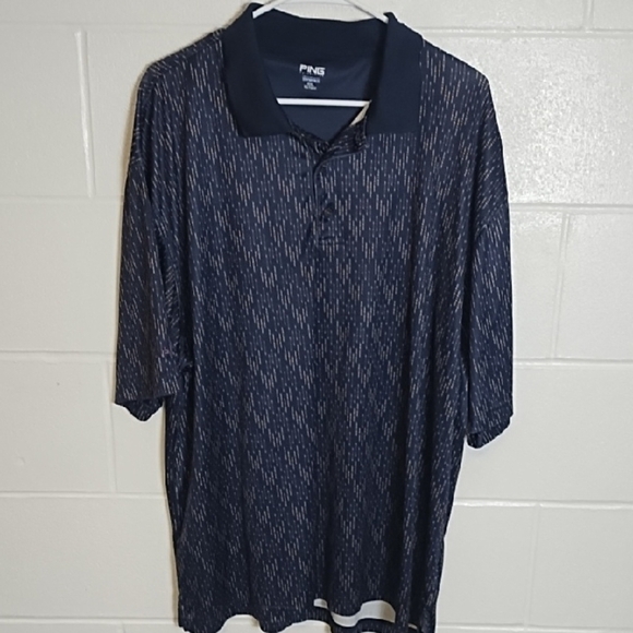 Ping Men's Navy & Tan Patterned Polo Shirt - Picture 9 of 9